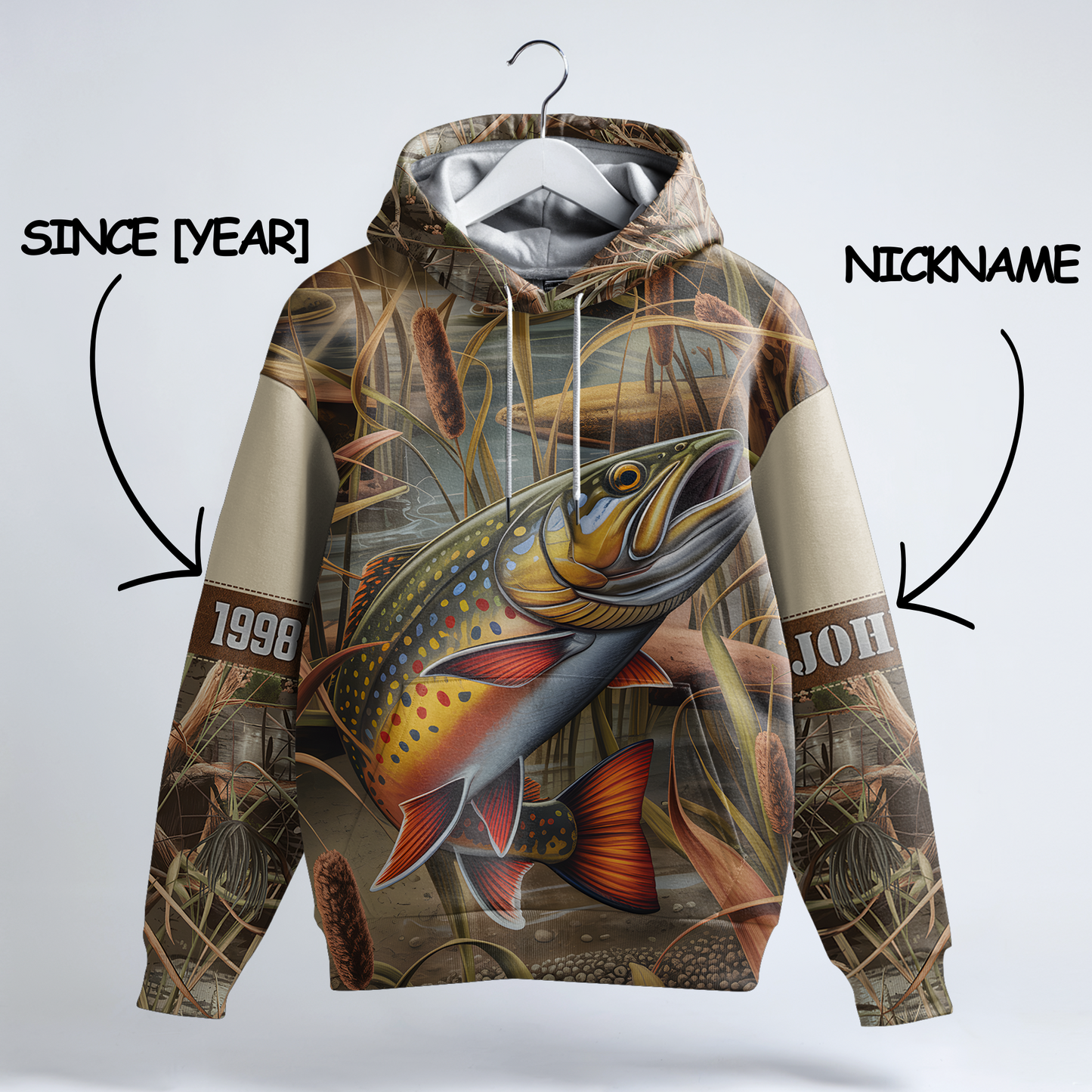 Brook Trout Wilderness Personalized Hoodie