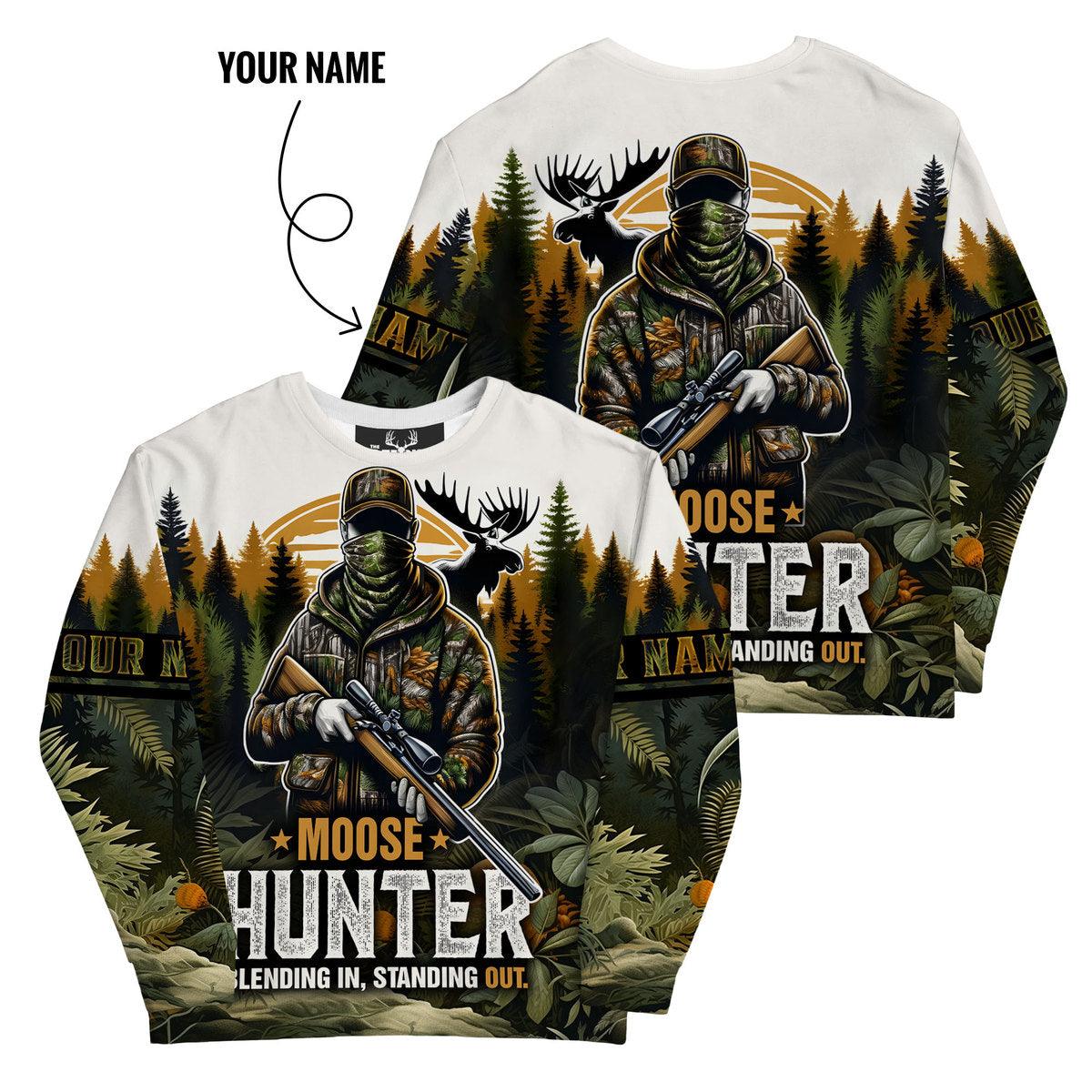 Moose Hunter Camo Sweatshirt Personalized - The Deerly