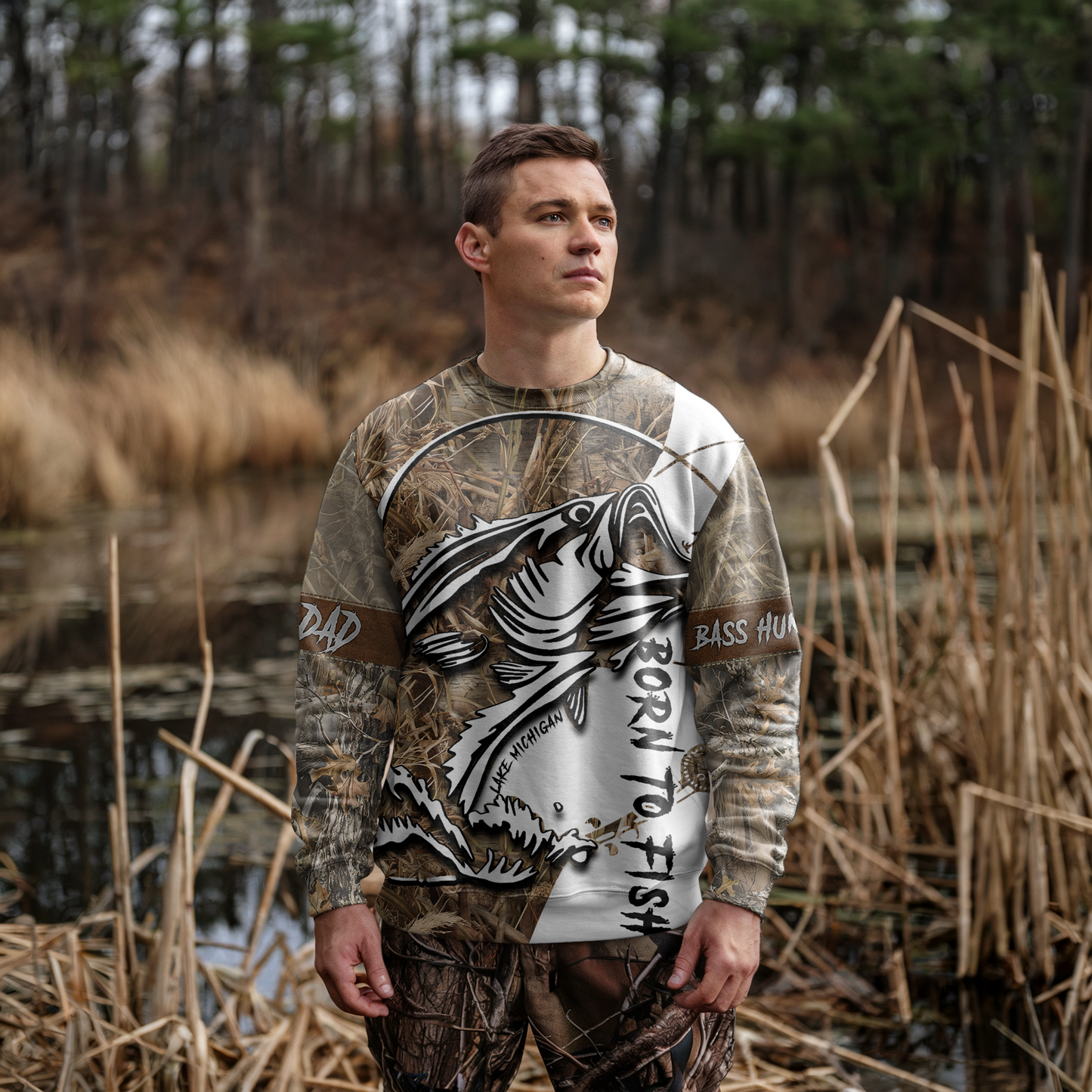 Born To Fish Personalized Bass Unisex Sweatshirt