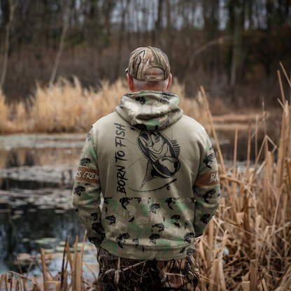 Bass Angler Personalized Camo Hoodie