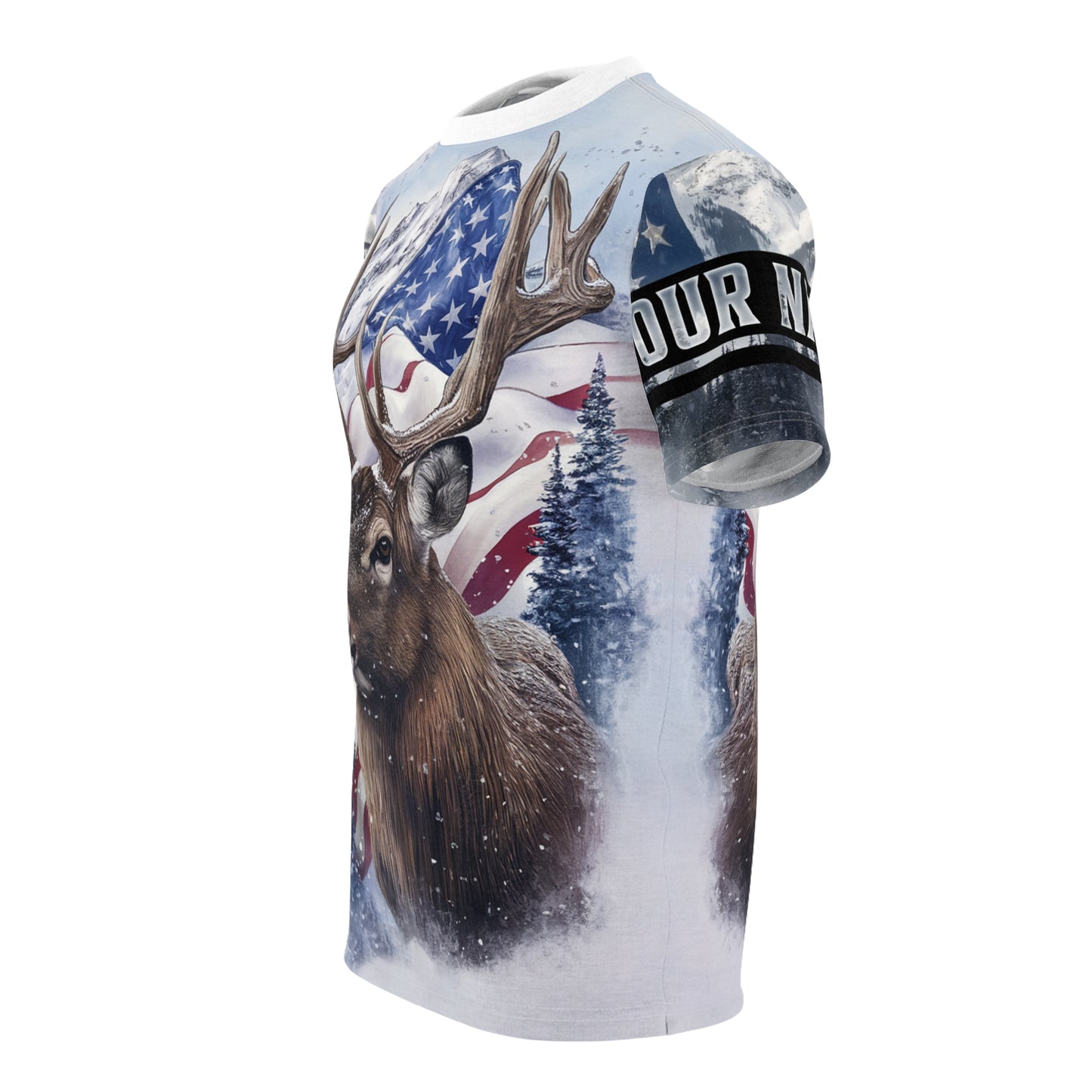 American Elk Majesty Personalized Unisex Cut & Sew Tee