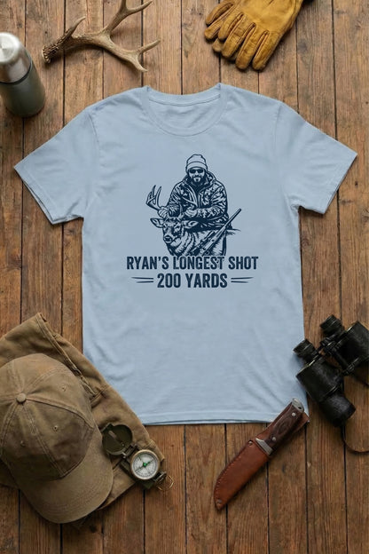 Longest Shot Hunting Tee - Custom Photo, Name & Distance