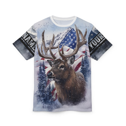 American Elk Majesty Personalized Unisex Cut & Sew Tee