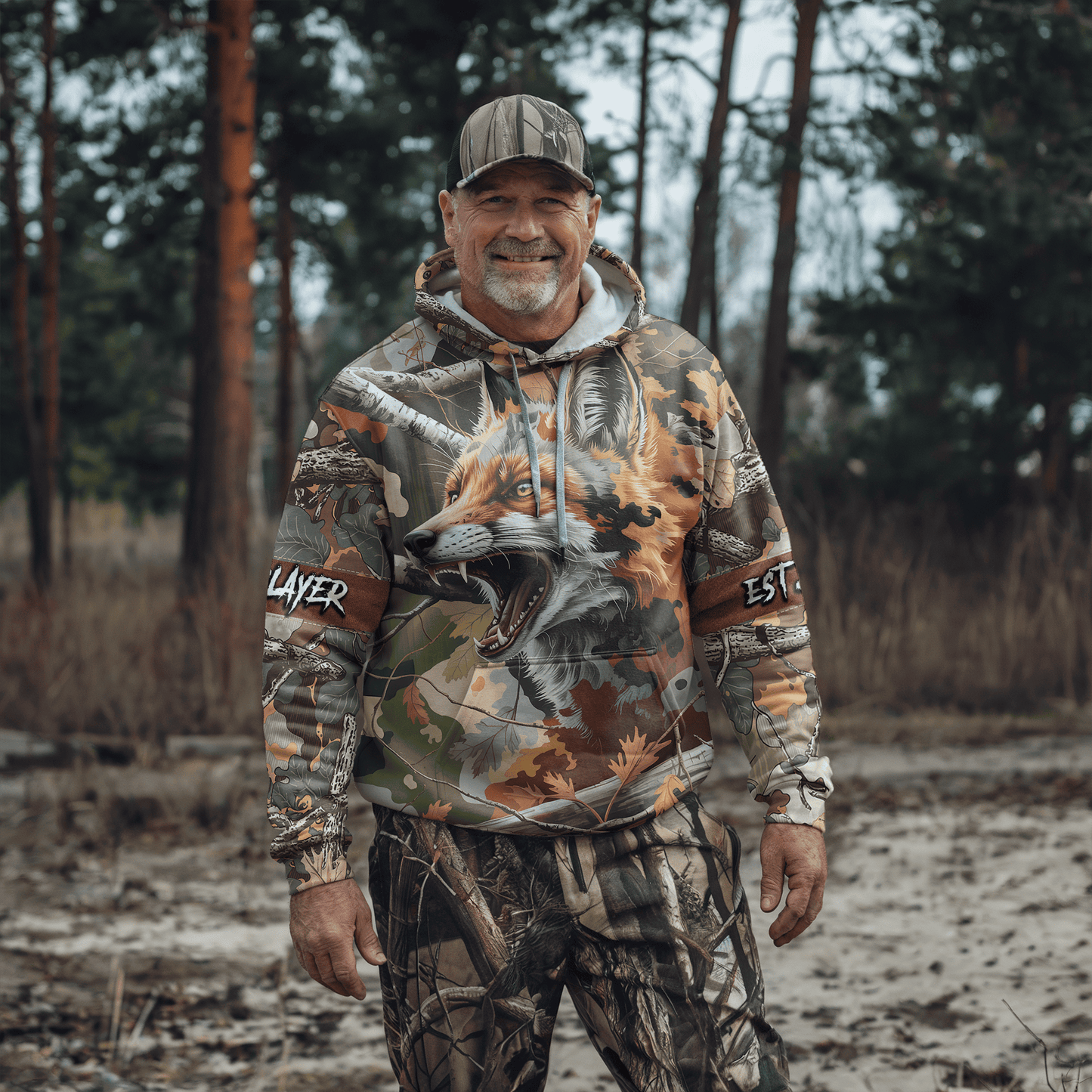 Red Fox Predator Camo Personalized Hoodie