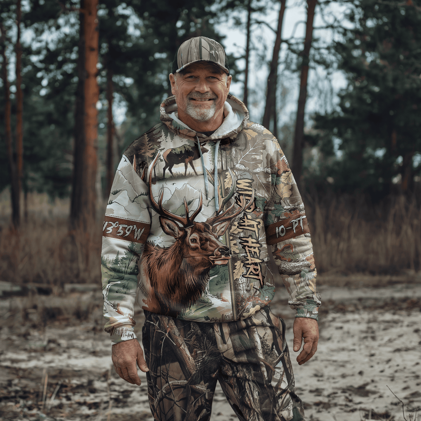 Trophy Elk Hunter Personalized Zip Hoodie