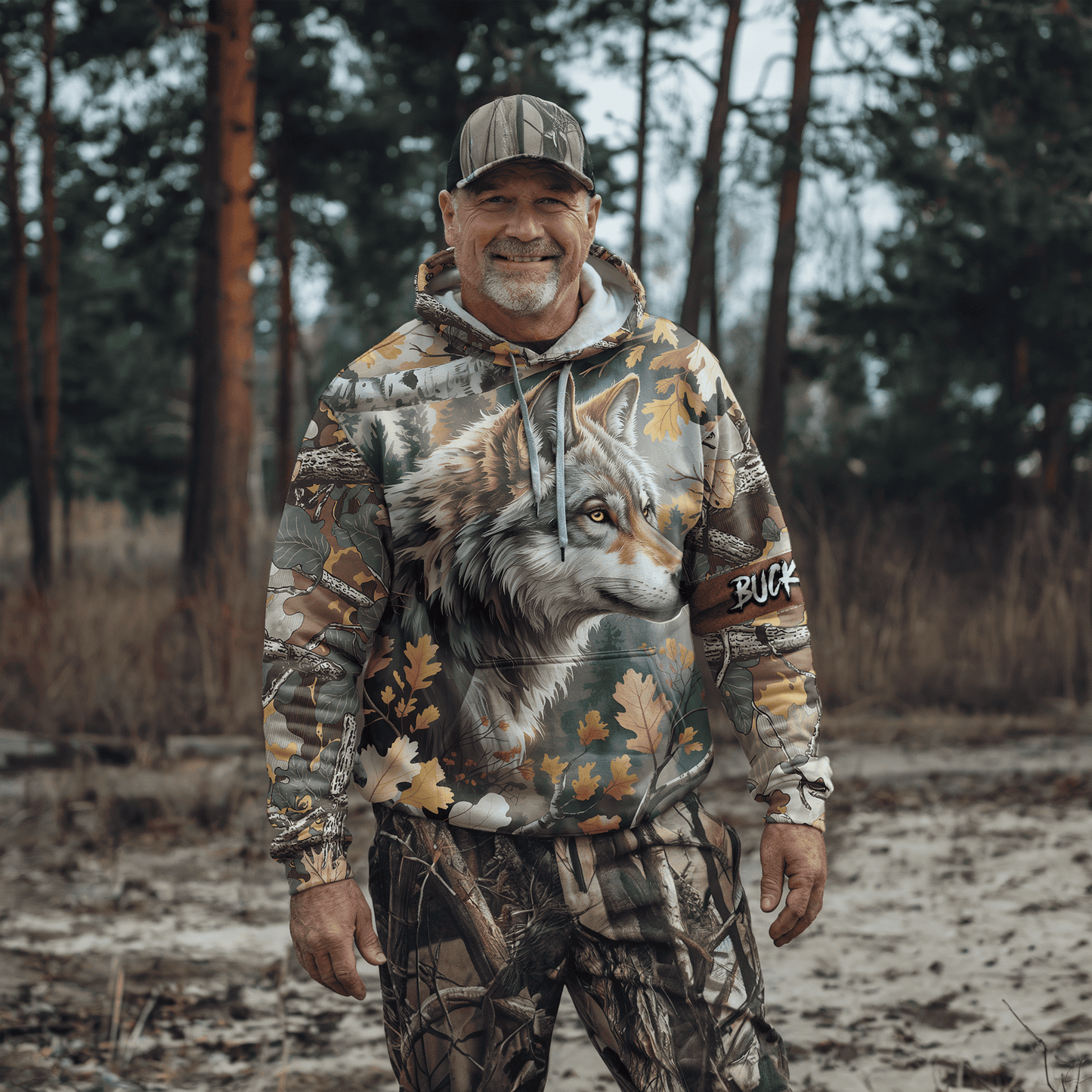 Timber Wolf Camo Personalized Hoodie
