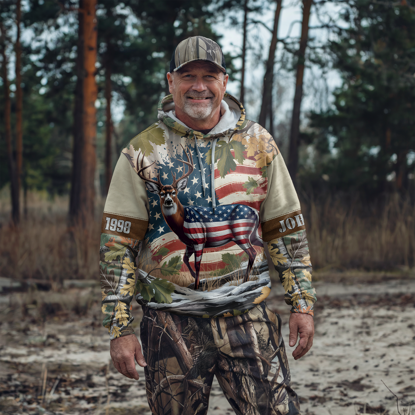 American Pride Buck Personalized Hoodie