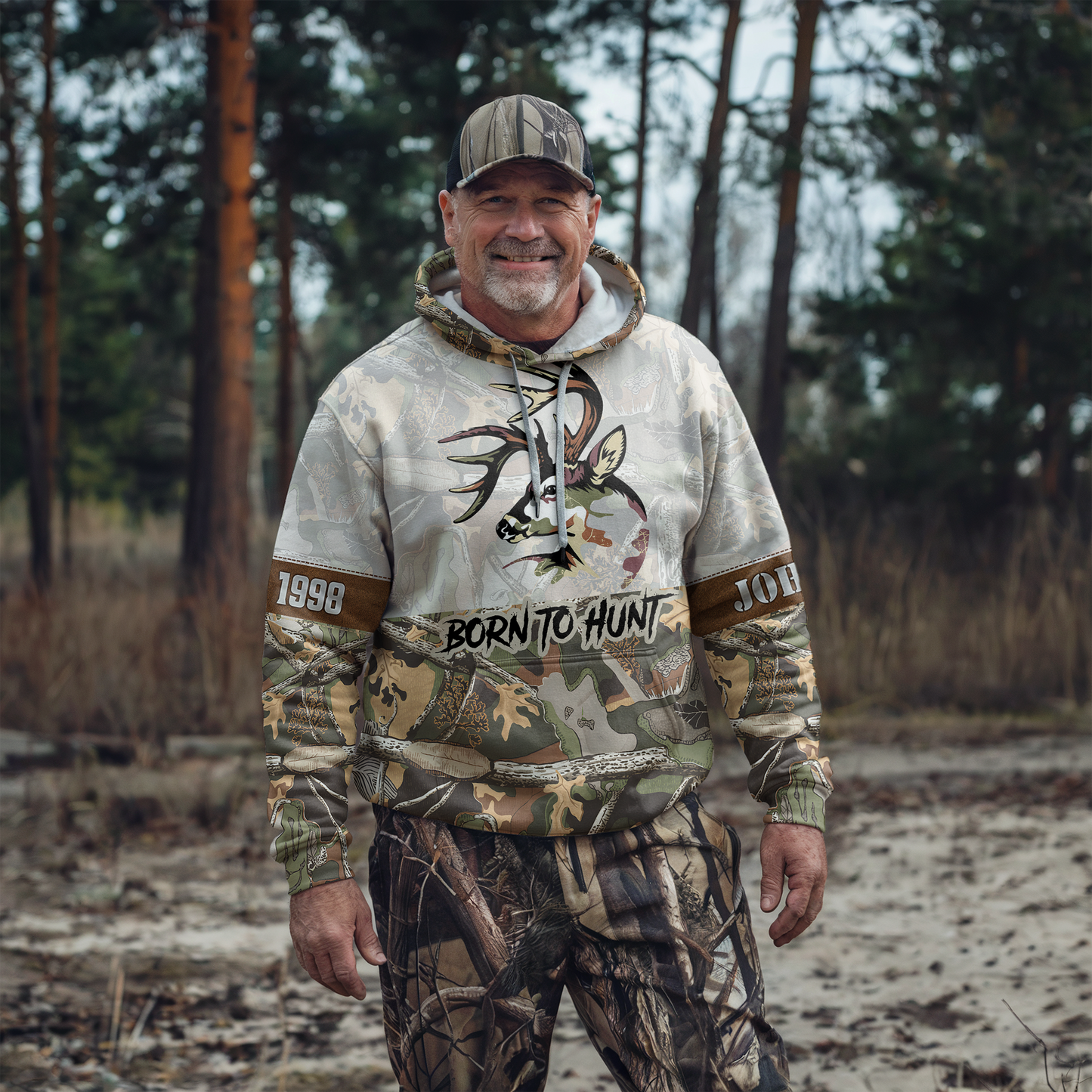 Buck Hunter Camo Personalized Hoodie