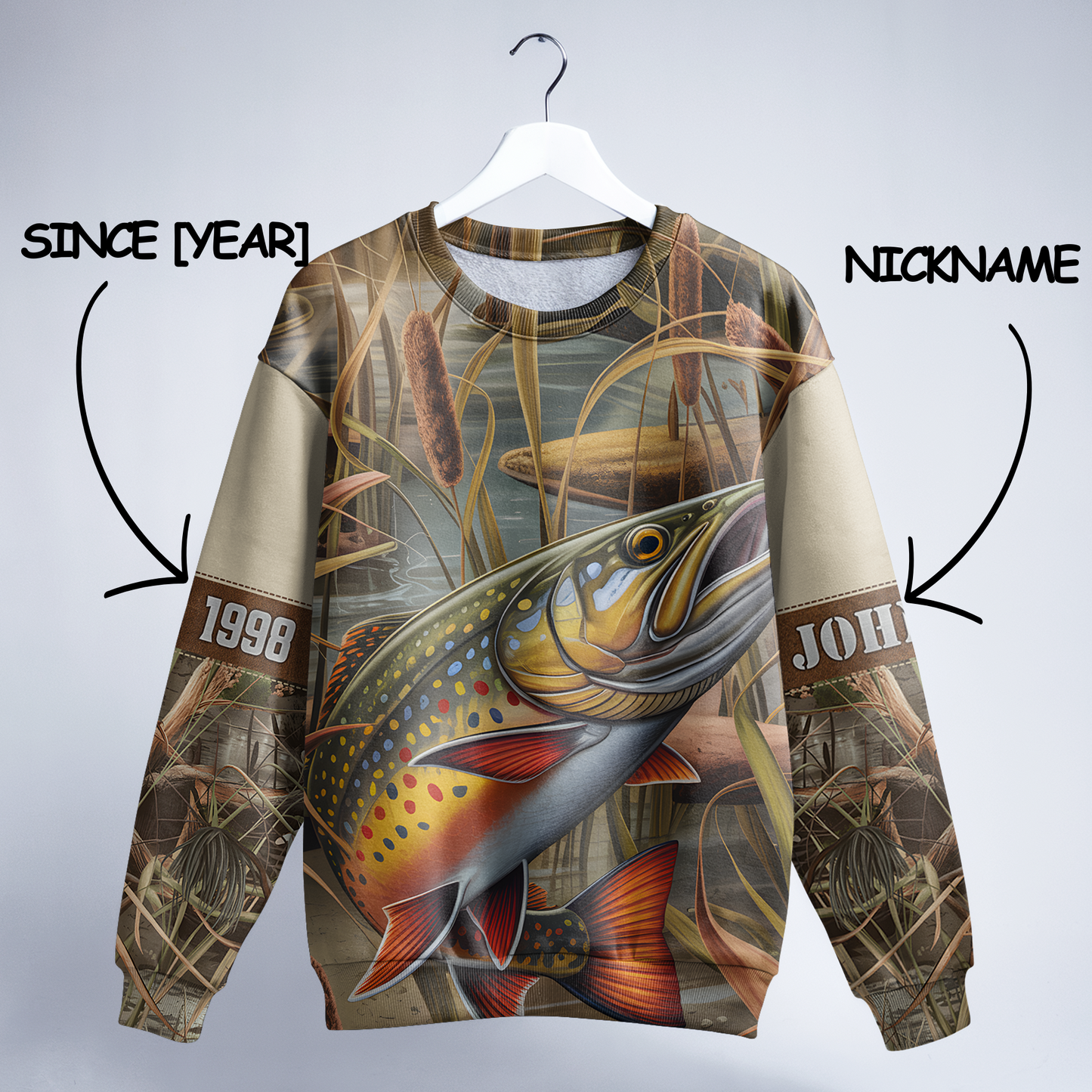 Brook Trout Wilderness Personalized Unisex Sweatshirt