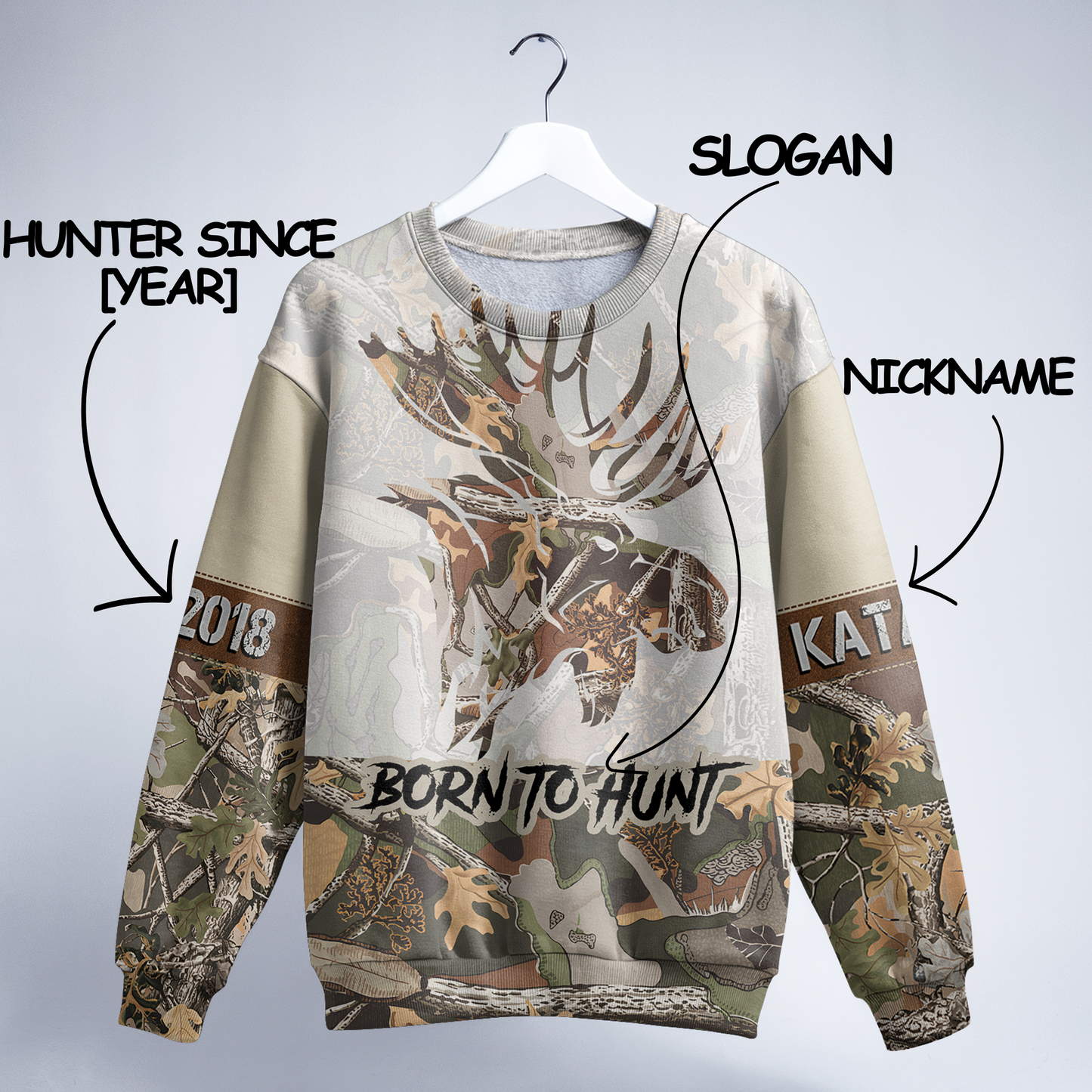 Bull Moose Camo Personalized Unisex Sweatshirt