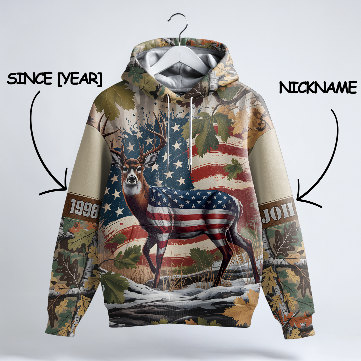 American Pride Buck Personalized Hoodie