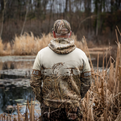 Bass Angler Personalized Waterfowl Camo Hoodie