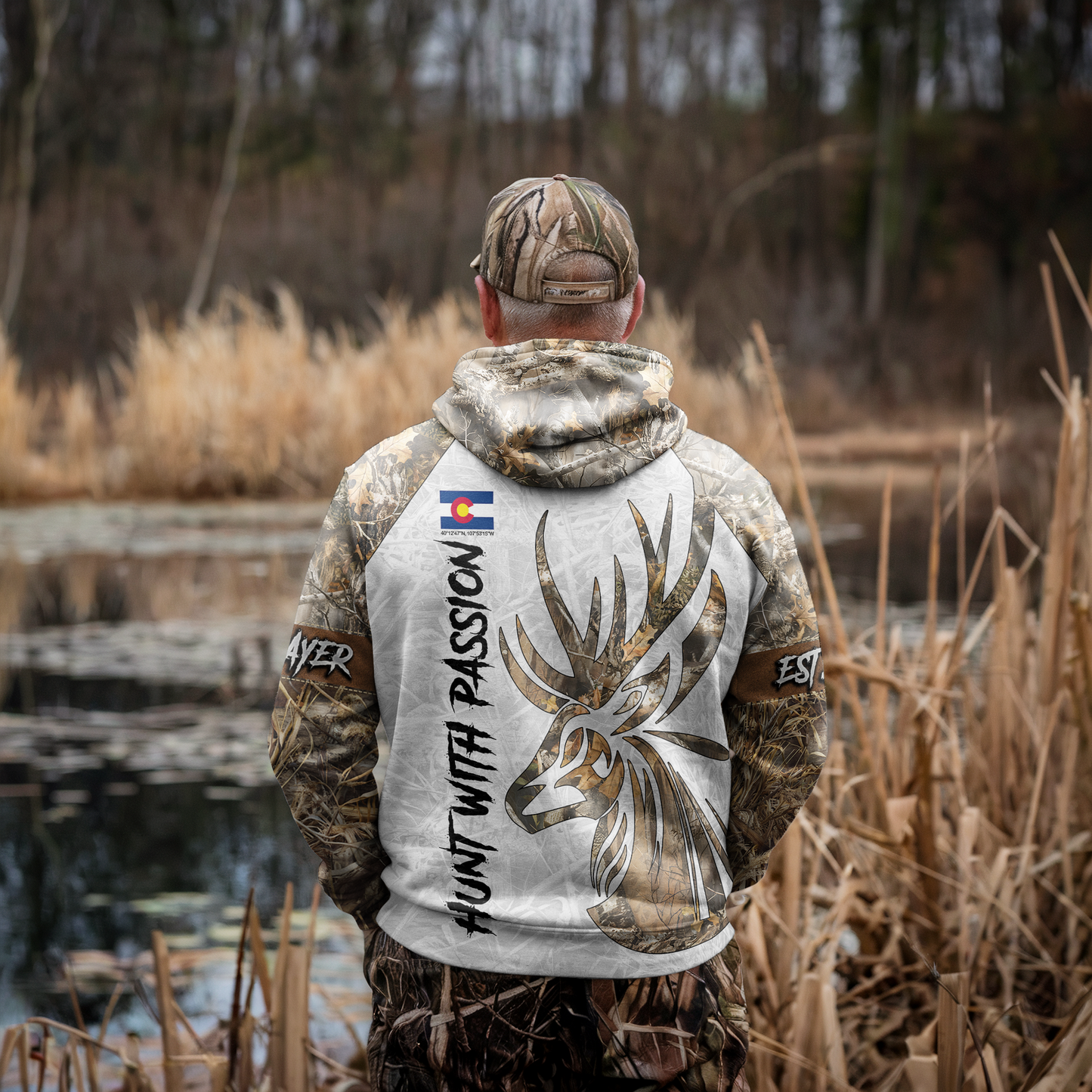 State Pride Buck Hunter Personalized Hoodie