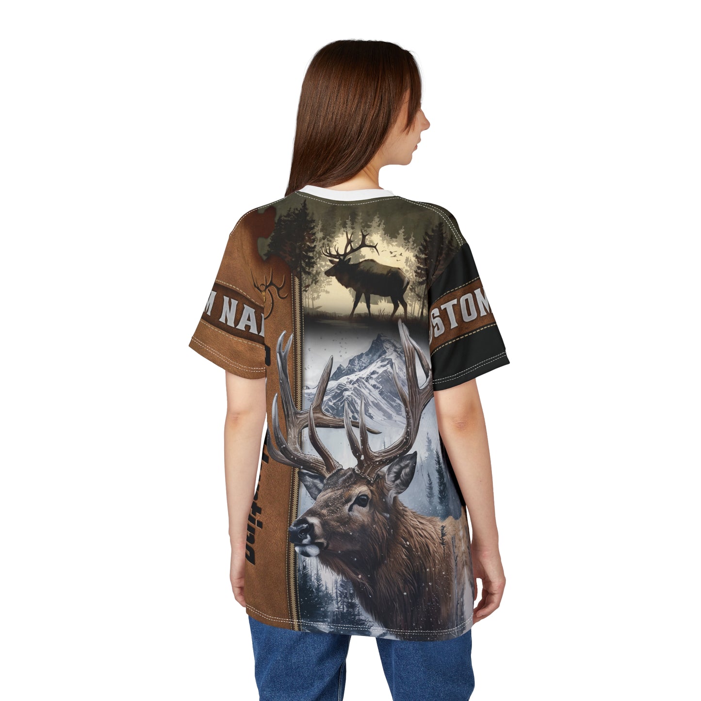 Deer Hunting Majesty Personalized Unisex Cut & Sew Tee