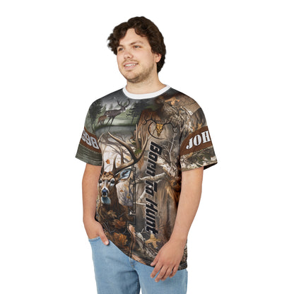 Born To Hunt Buck Personalized Unisex Cut & Sew Tee