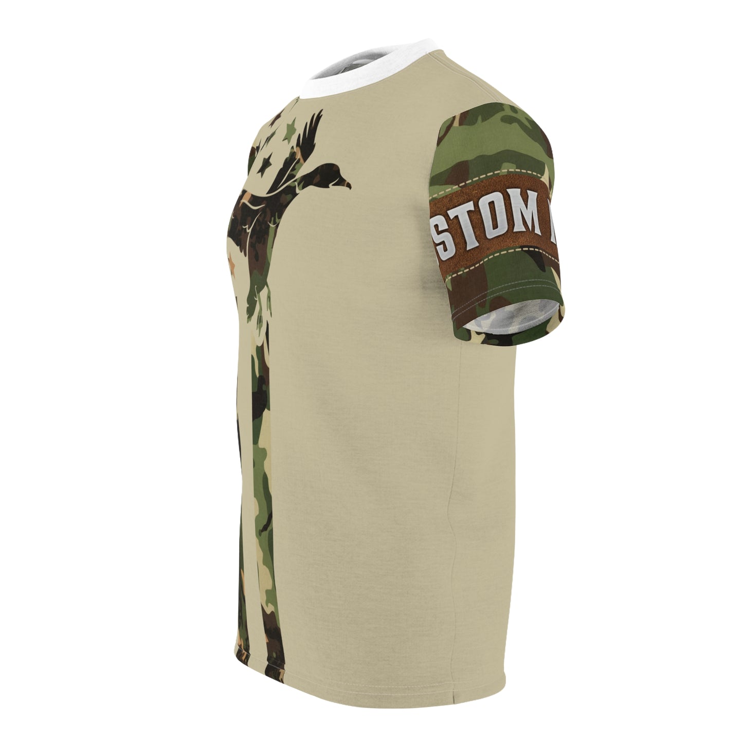 Camo Duck Flag Personalized Unisex Cut & Sew Tee