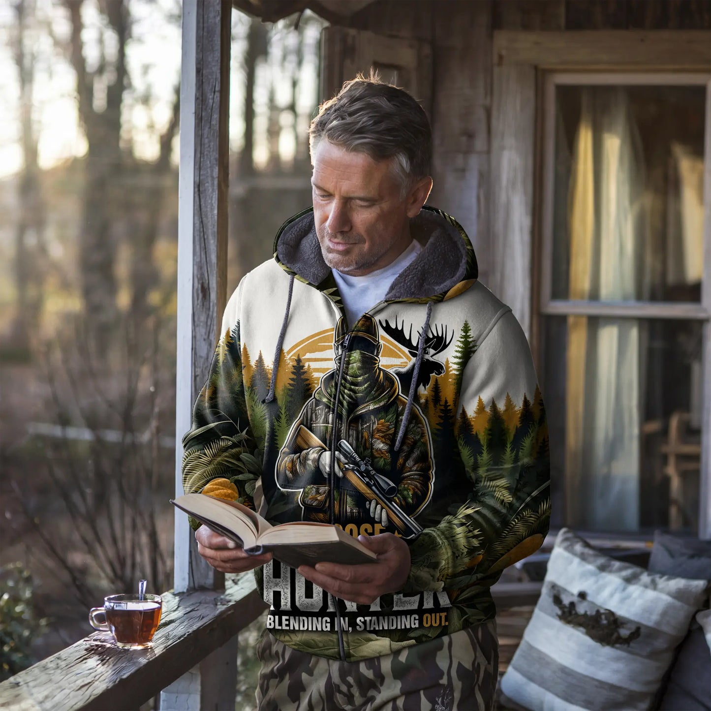 Moose Hunter: Wilderness Camo Zip Hoodie - The Deerly