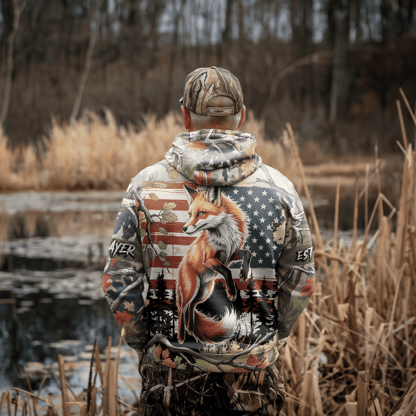 American Fox Hunter Personalized Hoodie