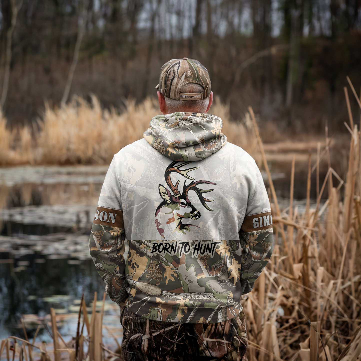 Buck Hunter Camo Personalized Hoodie