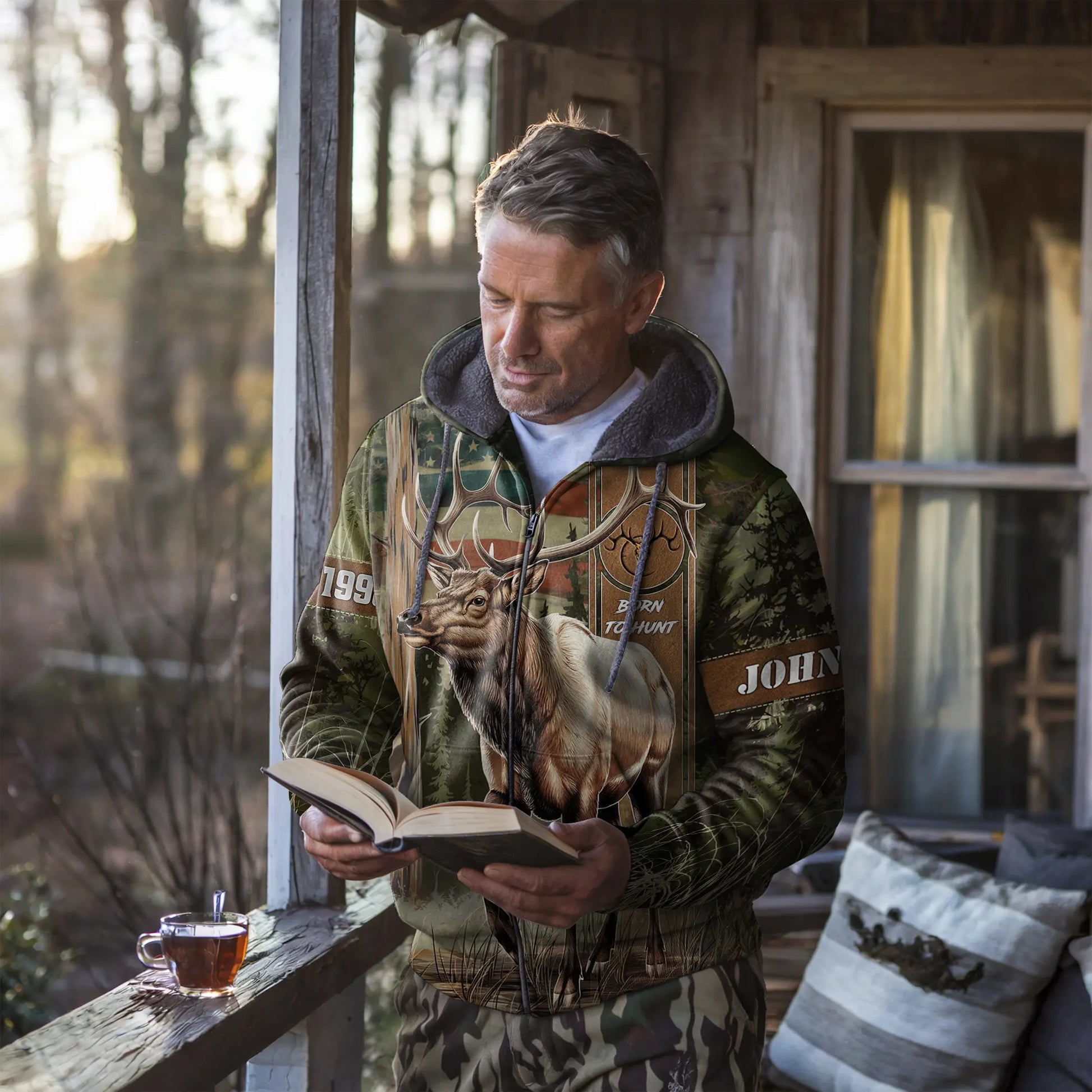 Elk Hunter’s Pride Zip Hoodie Personalized - The Deerly