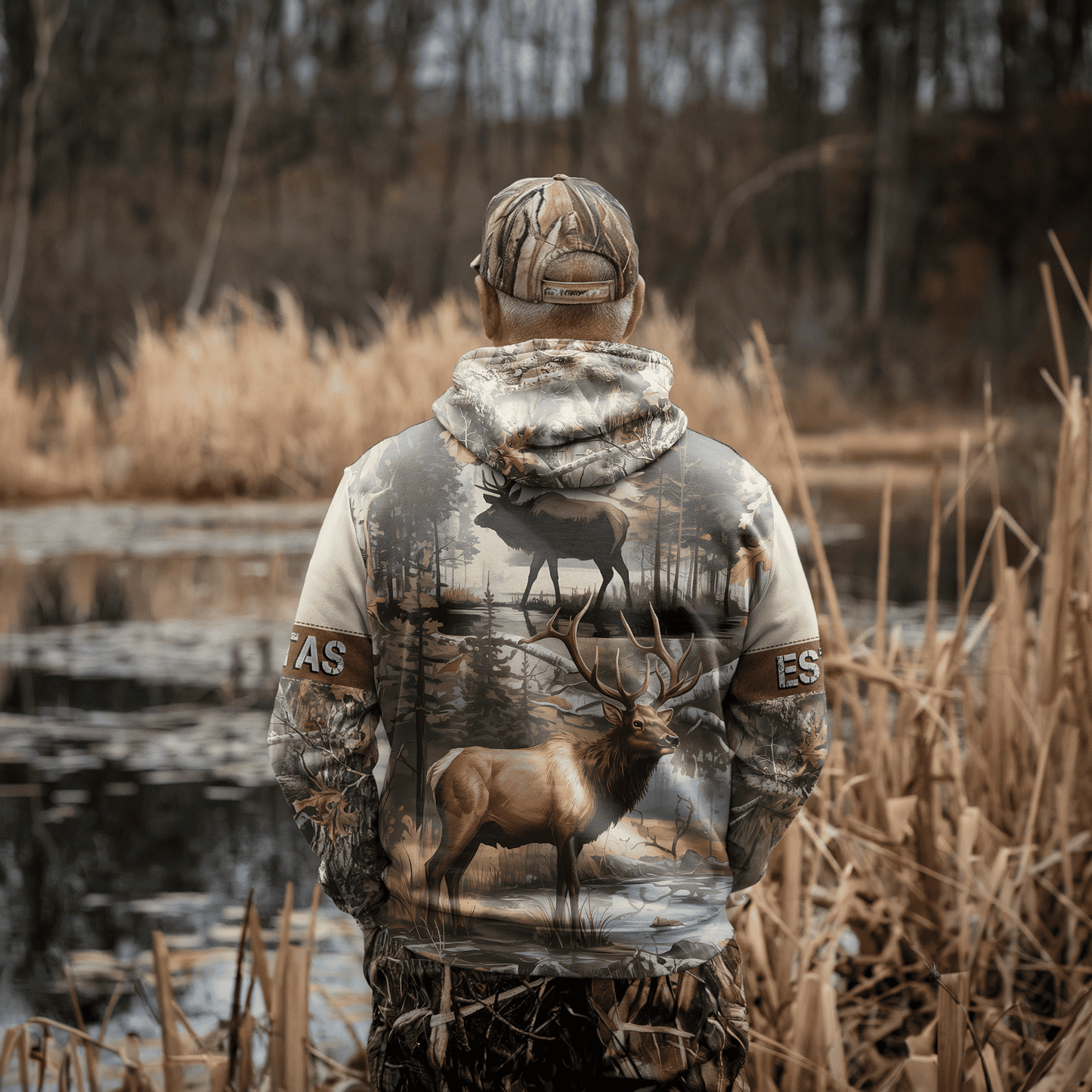 Whitetail Elk Wilderness Personalized Hoodie