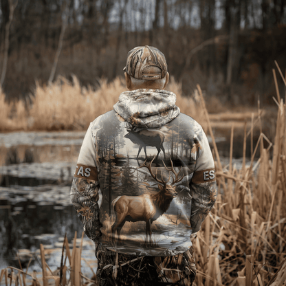 Whitetail Elk Wilderness Personalized Hoodie