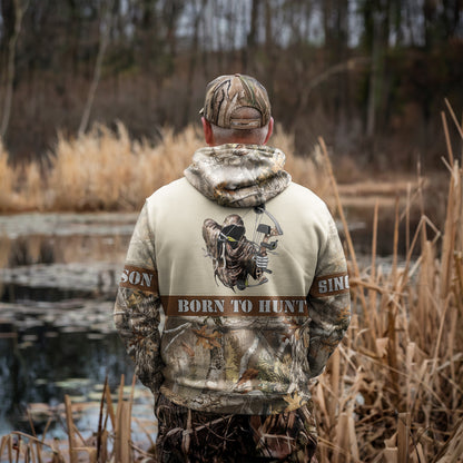 Born to Hunt Personalized Hoodie | Skull Deer & Grim Reaper for Bow Hunters