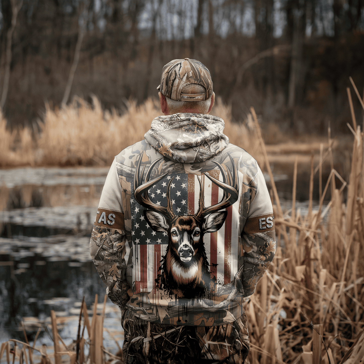 American Whitetail Patriot Personalized Zip Hoodie