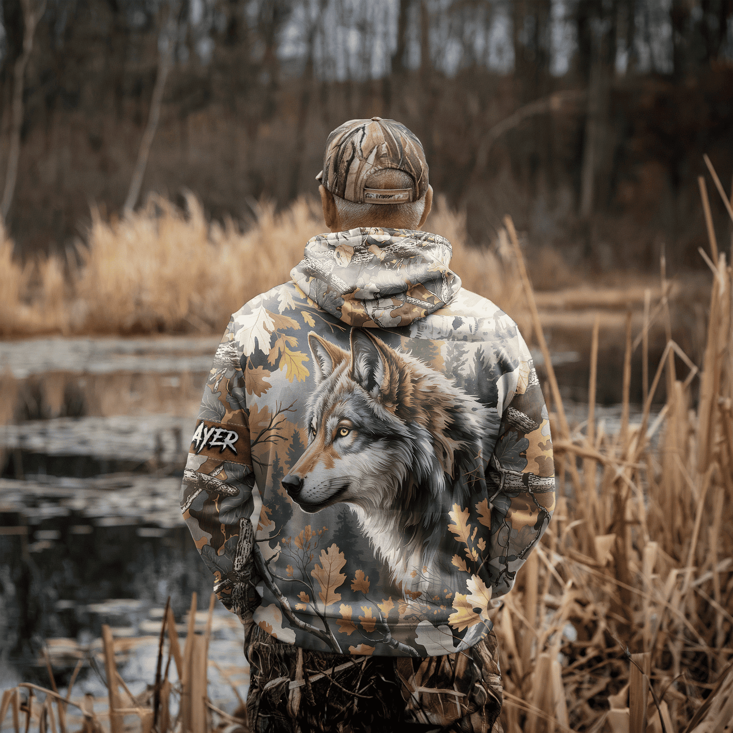Timber Wolf Camo Personalized Hoodie