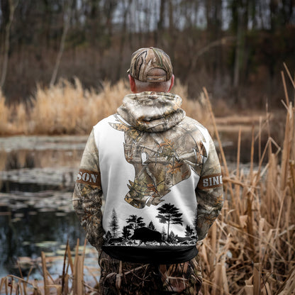 Personalized Boar Hunting Hoodie | Camo & Wild Hog Silhouette Design