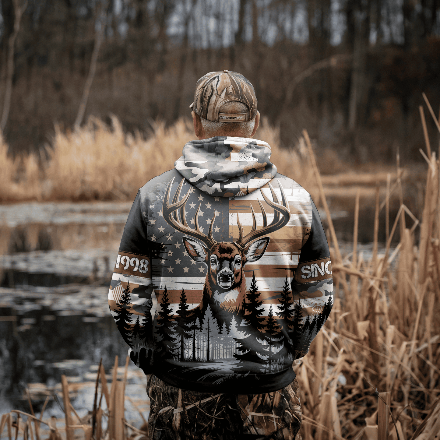 American Whitetail Patriot Personalized Hoodie