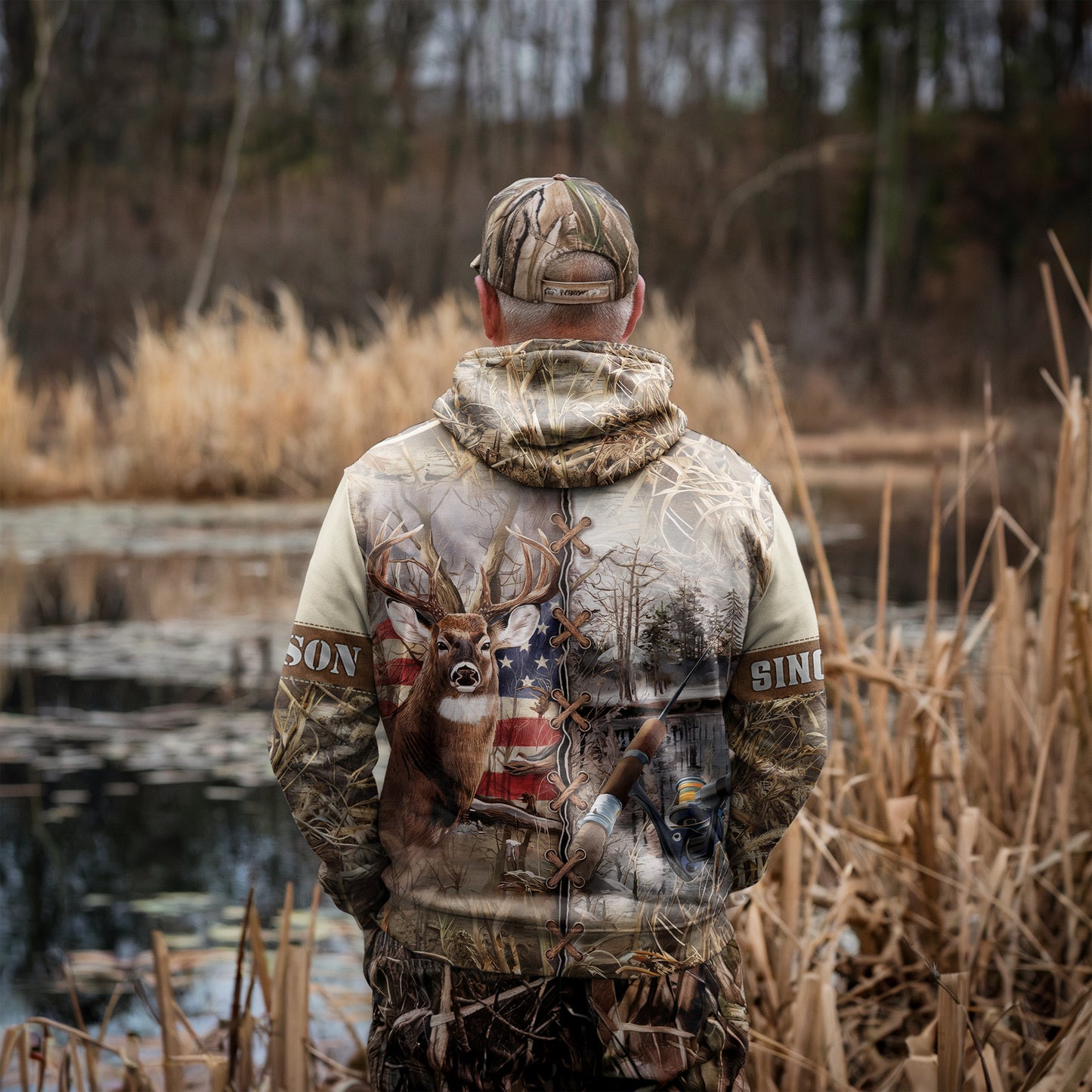 Buck & Reel Legacy Camo Hoodie – Personalized for Hunters