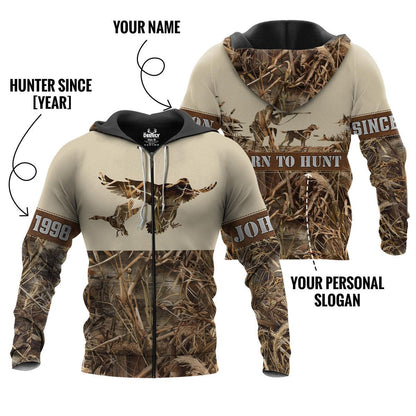 Personalized Duck Hunting Camo Zip Hoodie - Custom Outdoor Wear - The Deerly