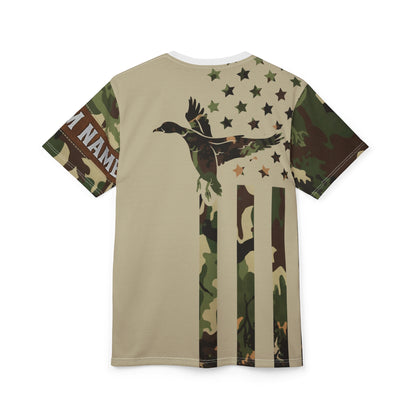Camo Duck Flag Personalized Unisex Cut & Sew Tee