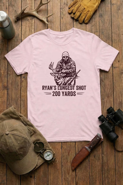 Longest Shot Hunting Tee - Custom Photo, Name & Distance