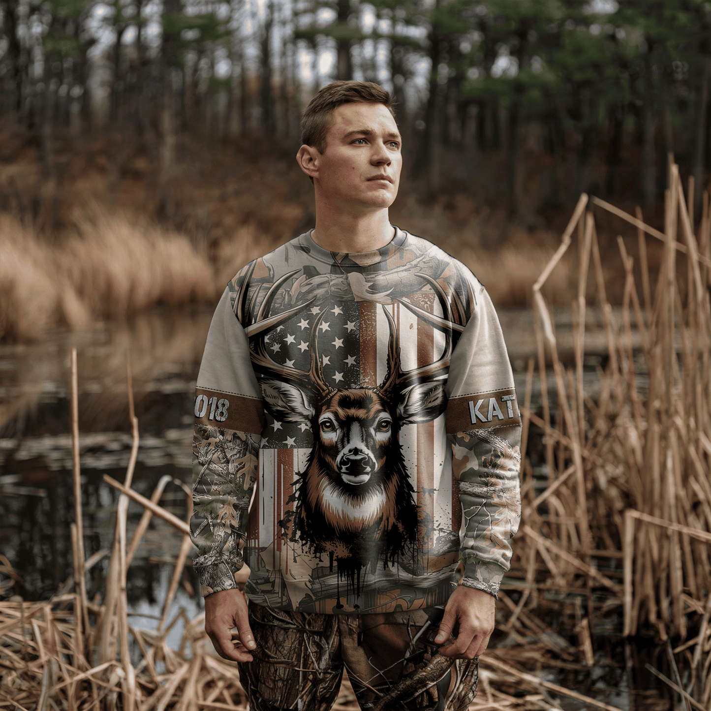 American Whitetail Patriot Personalized Unisex Sweatshirt