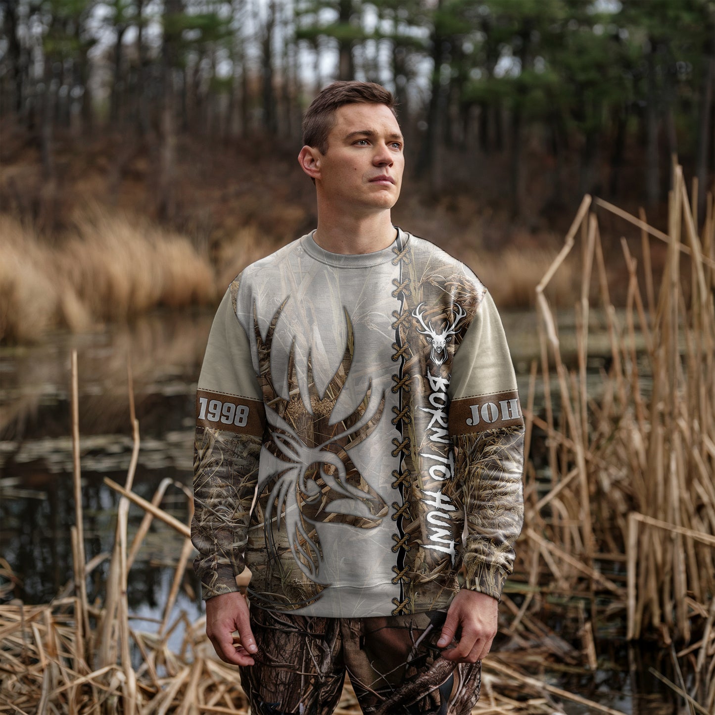 Deer Hunting Camo Sweater - Custom Born to Hunt