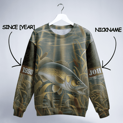 Walleye Marsh Hunter Personalized Unisex Sweatshirt