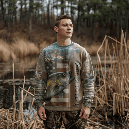 Walleye American Patriot Personalized Unisex Sweatshirt