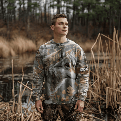 Timber Wolf Camo Personalized Unisex Sweatshirt
