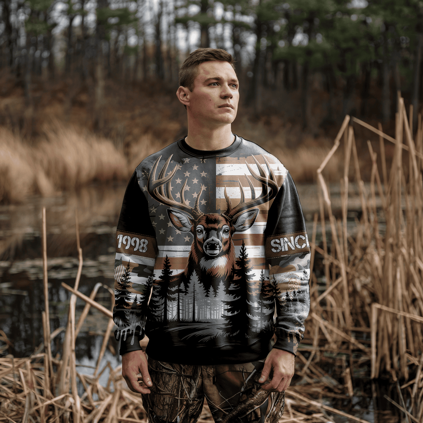 American Whitetail Patriot Personalized Unisex Sweatshirt