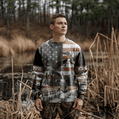 American Goose Hunter Patriot Personalized Unisex Sweatshirt