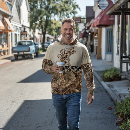 Bass Angler Personalized Waterfowl Camo Hoodie