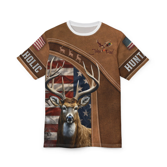 Buckaholic Hunter Personalized Unisex Cut & Sew Tee