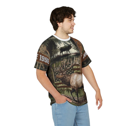 Elk Hunter Heritage Personalized Unisex Cut & Sew Tee