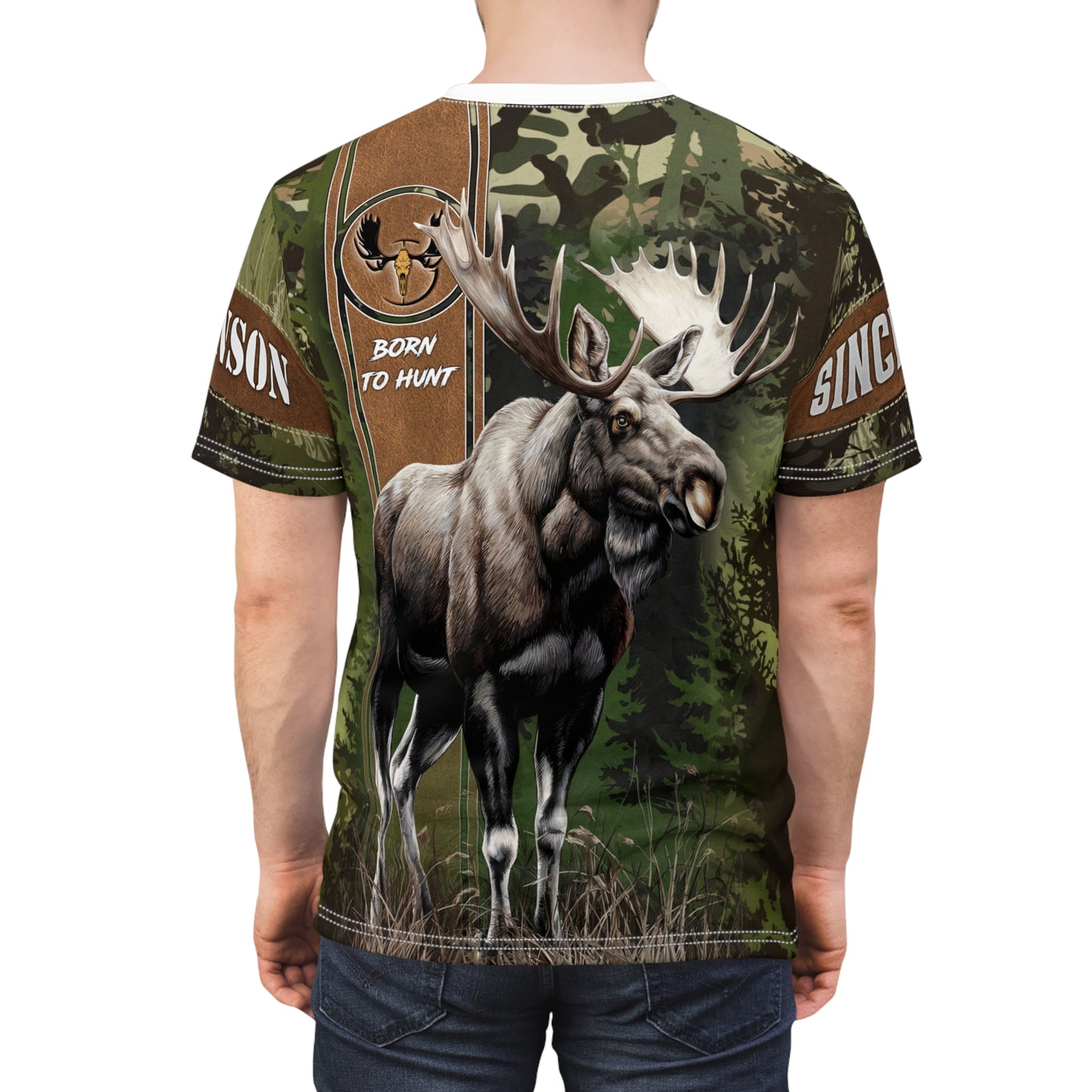 Moose Hunter Personalized Unisex Cut & Sew Tee