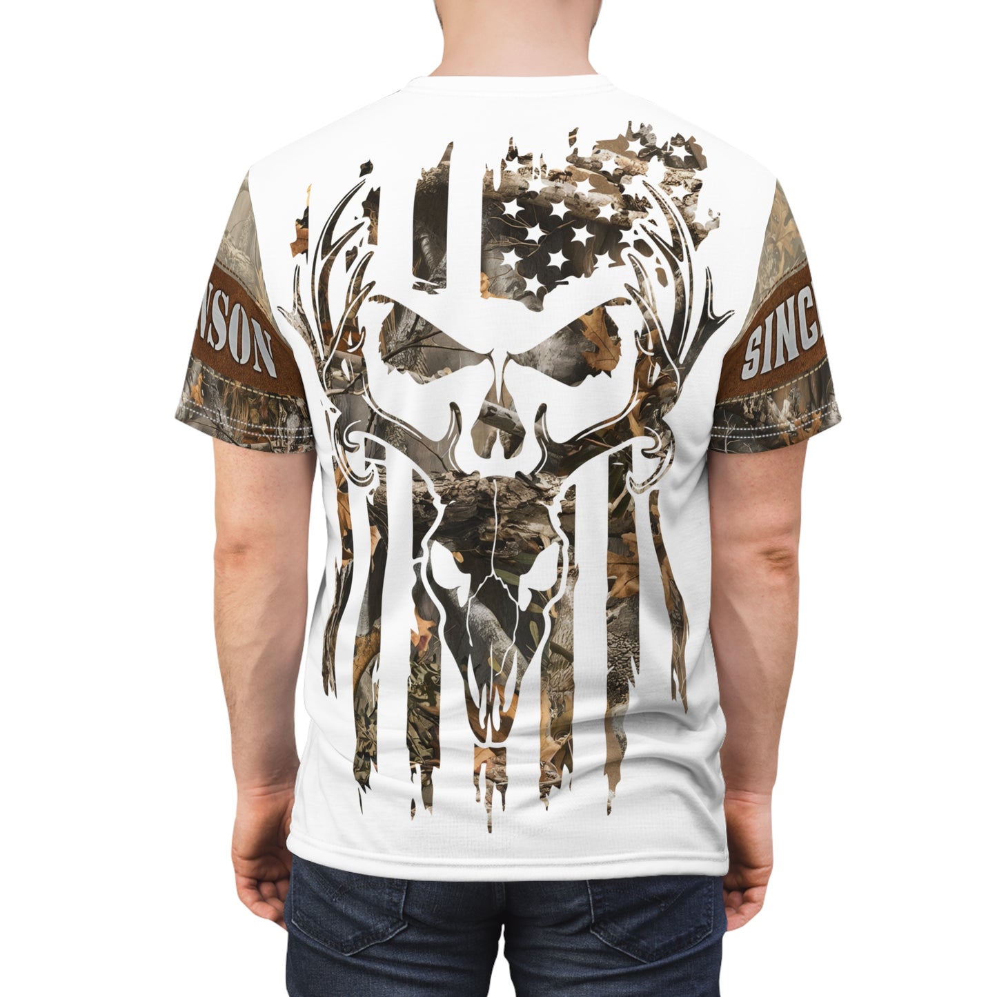 Skull Buck Flag Personalized Unisex Cut & Sew Tee