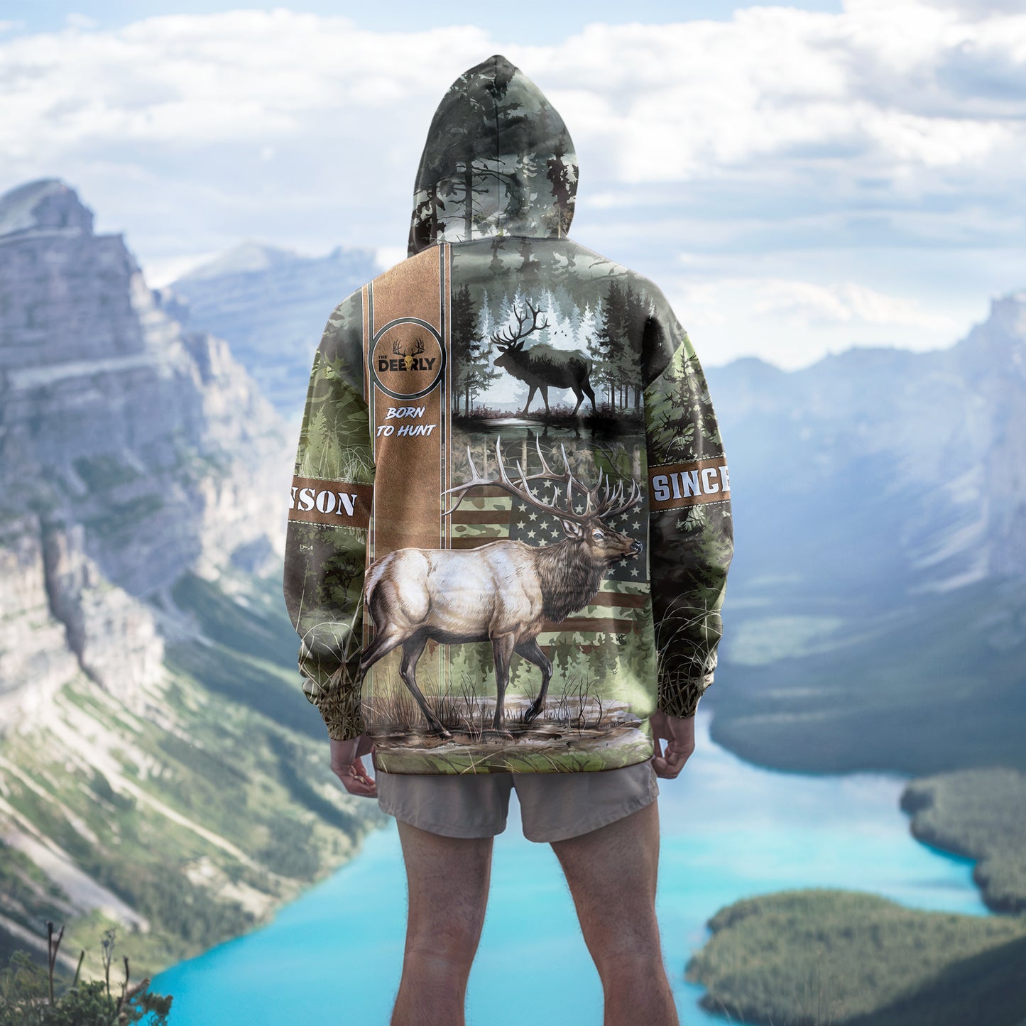 Elk Pursuit Personalized Zip Hunting Hoodie - The Deerly