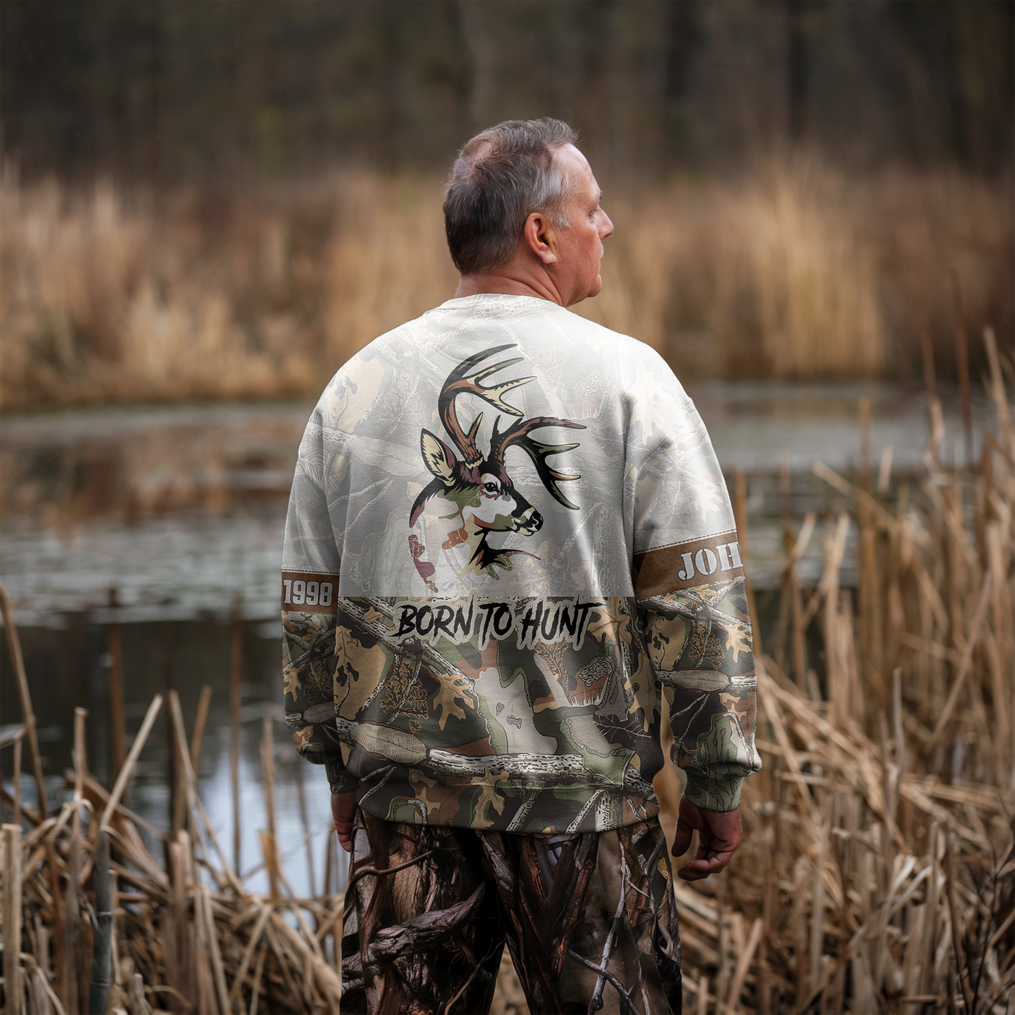 Buck Hunter Camo Personalized Unisex Sweatshirt