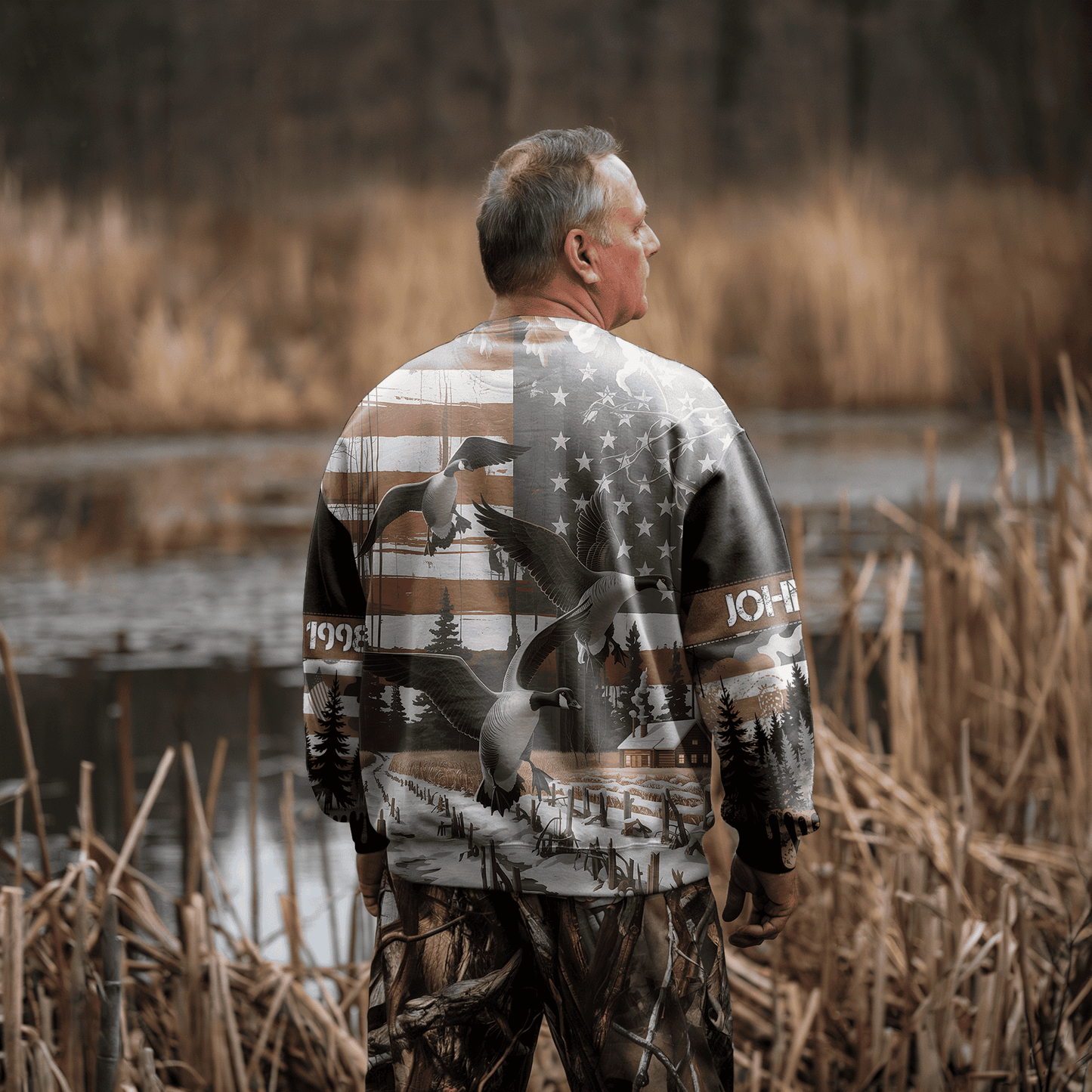 American Goose Hunter Patriot Personalized Unisex Sweatshirt